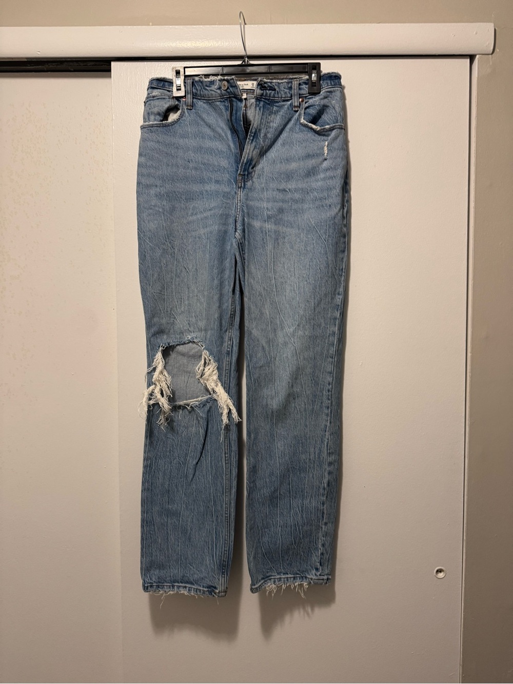 Abercrombie & Fitch Light Blue Ripped high rise  Jeans